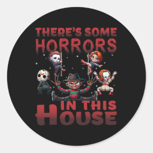 Es gibt ein paar Horror in diesem Haus Funny Horro Runder Aufkleber