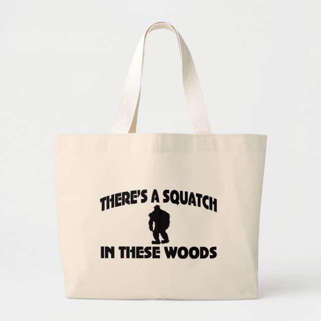 Es gibt ein Squatch in diesem Holz Jumbo Stoffbeutel (Vorne)