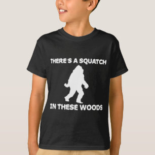 Es gibt ein Squatch in diesem Holz T-Shirt