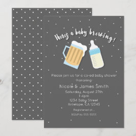 Es gibt eine Babybierbrauerei Tasse mit Dusche Einladung