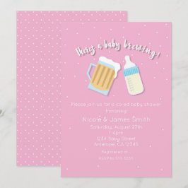 Es gibt eine Babybierbrauerei Tasse Rosa Dusche Einladung