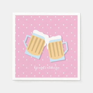 Es gibt eine Babybierbrauerei Tasse Rosa Dusche Serviette