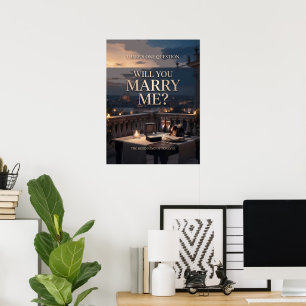 Es gibt eine Frage Romantischer Heiratsantrag Poster
