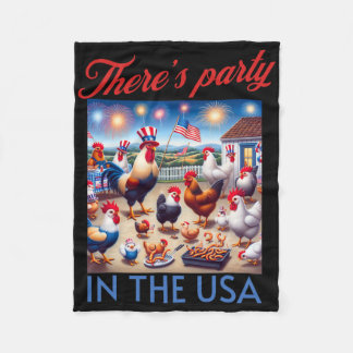 Es gibt eine Party in den USA 4. Juli Hühnchen Fleecedecke