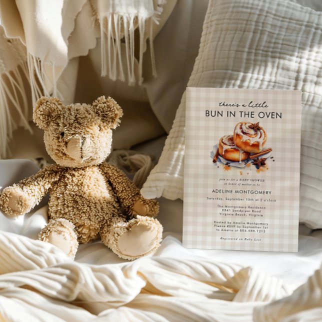 Es gibt einen Bun in der Oven Neutral Baby Dusche Einladung (little bun in the oven baby shower invitation )