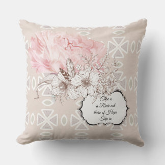 Es gibt einen Fluss von Hope Geometric Floral Pill Kissen