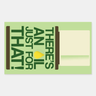 Es gibt einen Ölaufkleber Rechteckiger Aufkleber