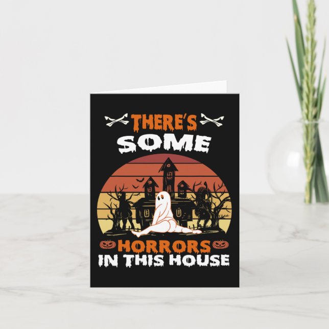 Es gibt einige Horror in diesem Haus Fun Retro Hal Karte (Vorderseite)