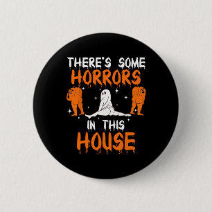 Es gibt einige Horror in diesem Haus Ghost Pumpkin Button