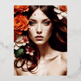 Es gibt etwas an einem Blumenportrait eines id Folien Feiertagspostkarte