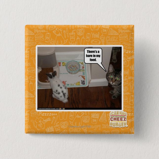 Es gibt Hasen in meiner Nahrung Button (Vorderseite)