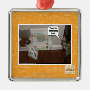 Es gibt Hasen in meiner Nahrung Ornament Aus Metall