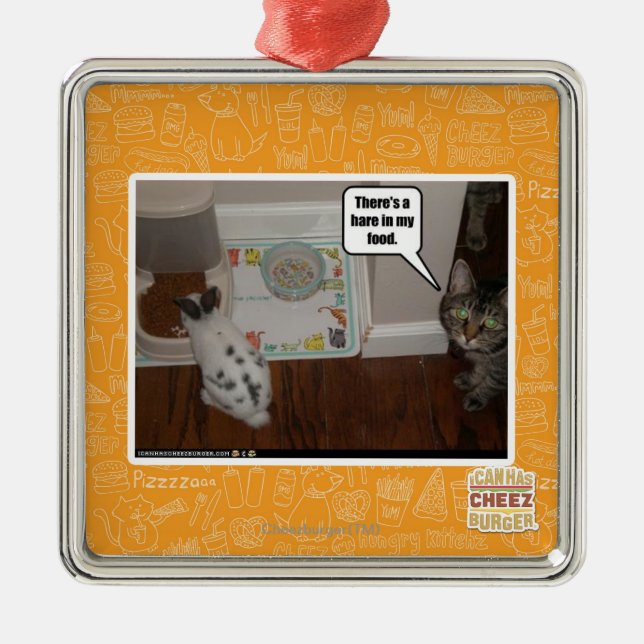 Es gibt Hasen in meiner Nahrung Ornament Aus Metall (Vorne)