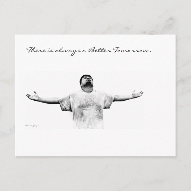 Es gibt immer ein besseres Morgen Postkarte (Vorderseite)