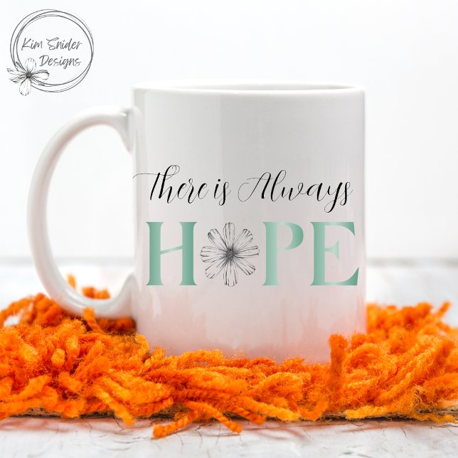 "Es gibt immer HOPE" Aquamarines und florales Desi Kaffeetasse (Von Creator hochgeladen)