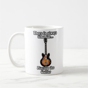 Es gibt immer Zeit, Gitarre zu spielen. Retro Kaffeetasse