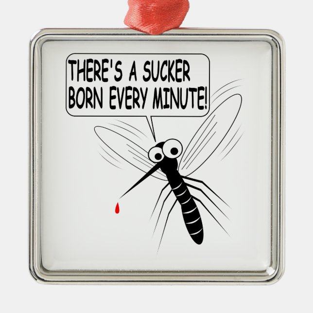 Es gibt jede Minute einen Saucker Geboren Silbernes Ornament (Vorne)