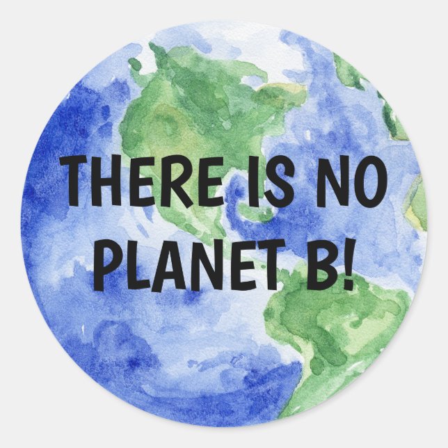 Es gibt KEIN Planet B Runder Aufkleber (Vorderseite)