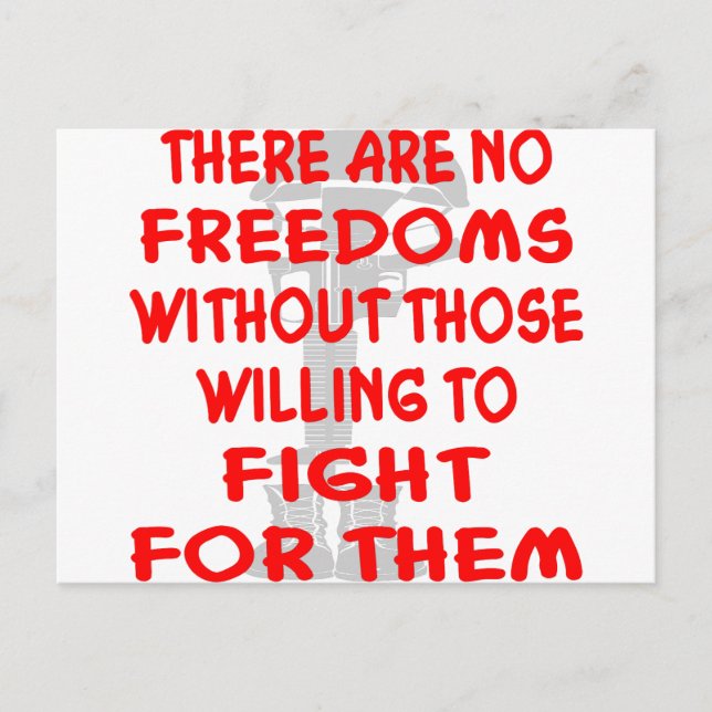 Es gibt keine Freiheit ohne die Willensberechtigte Postkarte (Vorderseite)