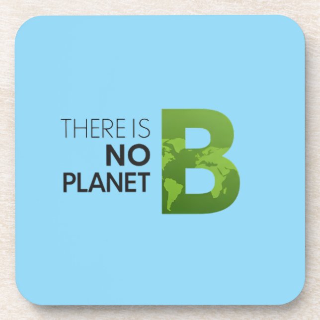 Es gibt keine Planet-B-Typografie - Grüne Erde Getränkeuntersetzer (Vorderseite)