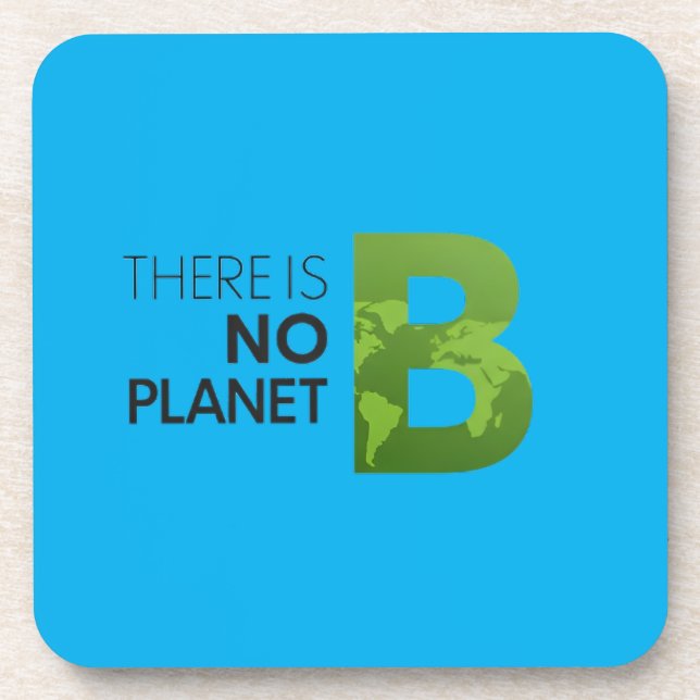 Es gibt keine Planet-B-Typografie - Grüne Erde Getränkeuntersetzer (Vorderseite)