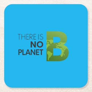 Es gibt keine Planet-B-Typografie - Grüne Erde Rechteckiger Pappuntersetzer