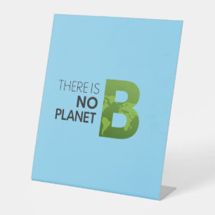 Es gibt keine Planet-B-Typografie - Grüne Erde Sockelschild