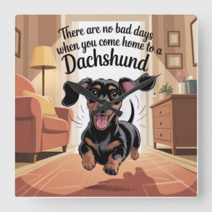Es gibt keine schlechten Tage, wenn du nach Hause Quadratische Wanduhr