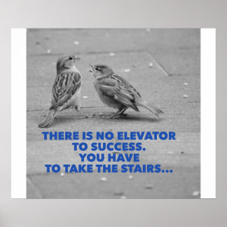 Es gibt keinen Aufzug zum Erfolg - Motivation Poster