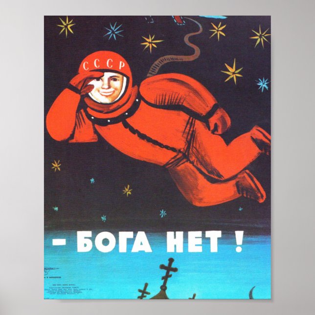 Es gibt keinen Gott! / Б о г а е т Н! Cosmonaut Yu Poster (Vorne)