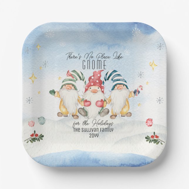 Es gibt keinen Ort wie Gnome für den Urlaub Pappteller (Vorderseite)