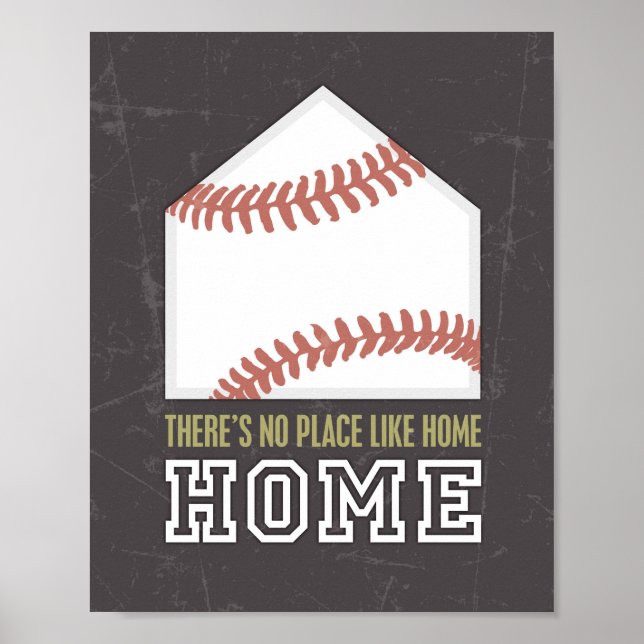 ES GIBT KEINEN ORT WIE ZUHAUSE Baseball Print Poster (Vorne)