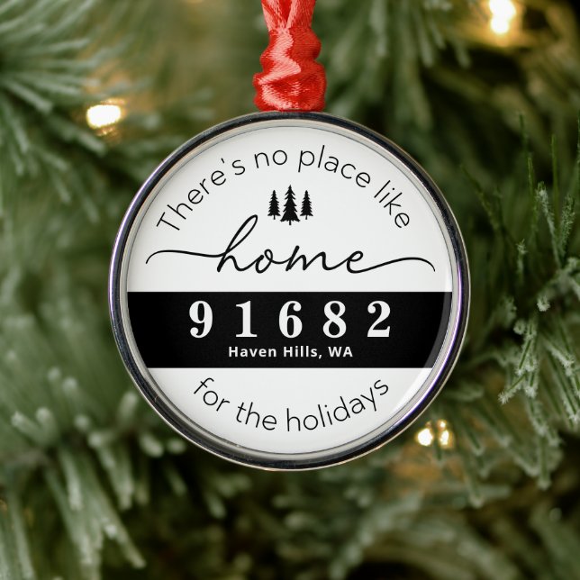 Es gibt keinen Ort wie Zuhause für die Ferien Ornament Aus Metall (Baum)