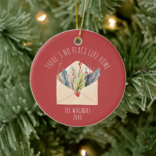 Es gibt keinen Ort wie Zuhause Personalisierte Hau Keramik Ornament