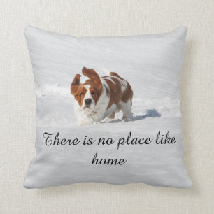 "Es gibt keinen Platz wie Zuhause" Kissen w/Basset