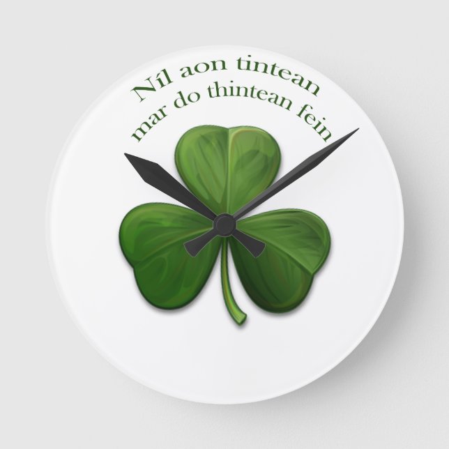 Es gibt keinen Platz wie Zuhause Runde Wanduhr (Vorderseite)