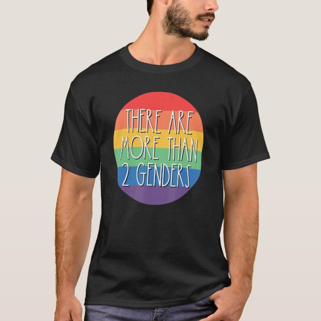 Es gibt mehr als 2 Geschlechter Rainbow LGBTQ Omni T-Shirt (Vorderseite)