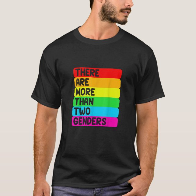 Es gibt mehr als zwei Geschlechter der LGBTQ-Regen T-Shirt (Vorderseite)