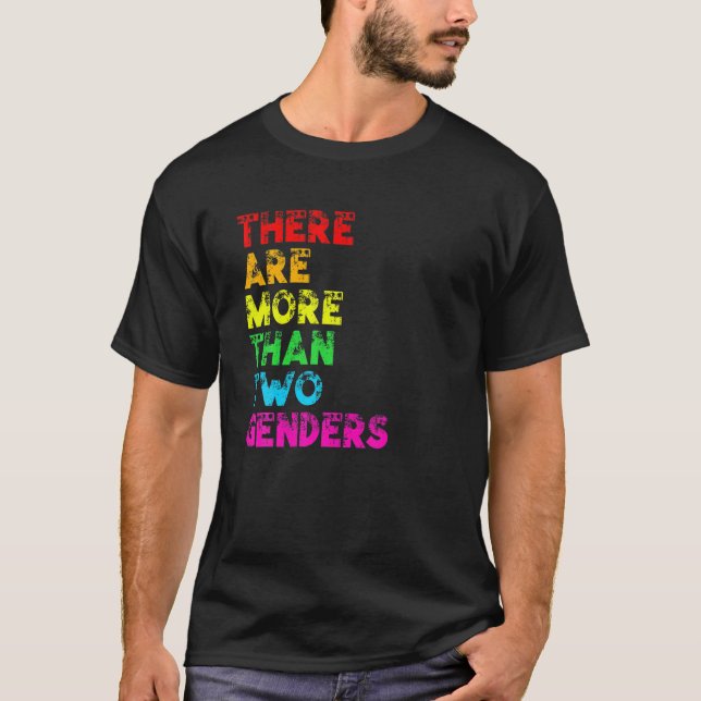 Es gibt mehr als zwei Geschlechter von LGBTQ-Regen T-Shirt (Vorderseite)