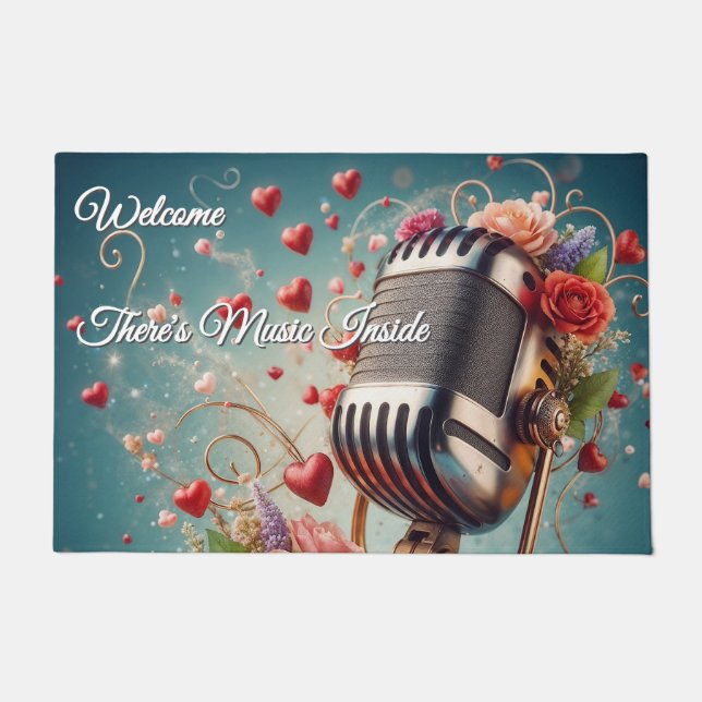 Es gibt Musik im Inneren - Retro Vibes Door Mat Fußmatte (Vorderseite)