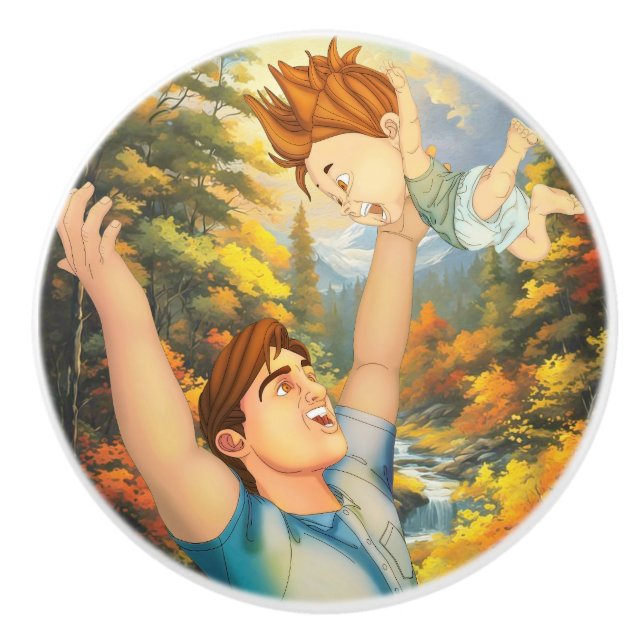 ES GIBT NICHTS WIE EINE GUTE STÜCK MIT VATER KERAMIKKNAUF (Vorderseite)