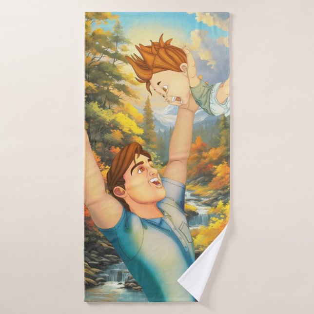 ES GIBT NICHTS WIE EINE GUTE TUSSLE MIT VATER BADEHANDTUCH (Badehandtuch)