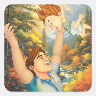 ES GIBT NICHTS WIE EINE GUTE TUSSLE MIT VATER QUADRATISCHER AUFKLEBER