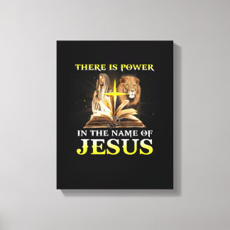 Es gibt Power im Namen Jesu Löwen Christlich Leinwanddruck