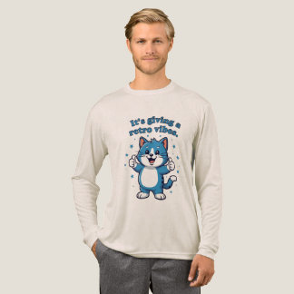 "Es gibt Retro Vibes" Niedliche, blaue Katze, die  Tri-Blend Shirt