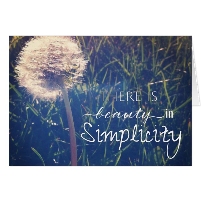 Es gibt Schönheit in der Einfachheit (Vorderseite (Horizontal))
