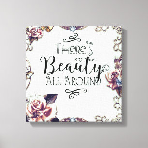 Es gibt Schönheit überall Schmetterlinge und Rosen Leinwanddruck