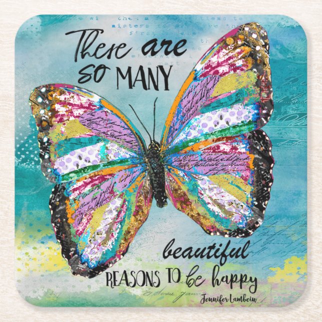 Es gibt so viele schöne Gründe Rechteckiger Pappuntersetzer (Vorderseite)