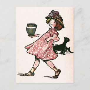 "Es gibt viele Ausrutscher....Vintage-Illustration Postkarte