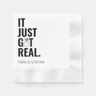 ES GOT NUR echte Personalisierte Verlobung Napkins Serviette